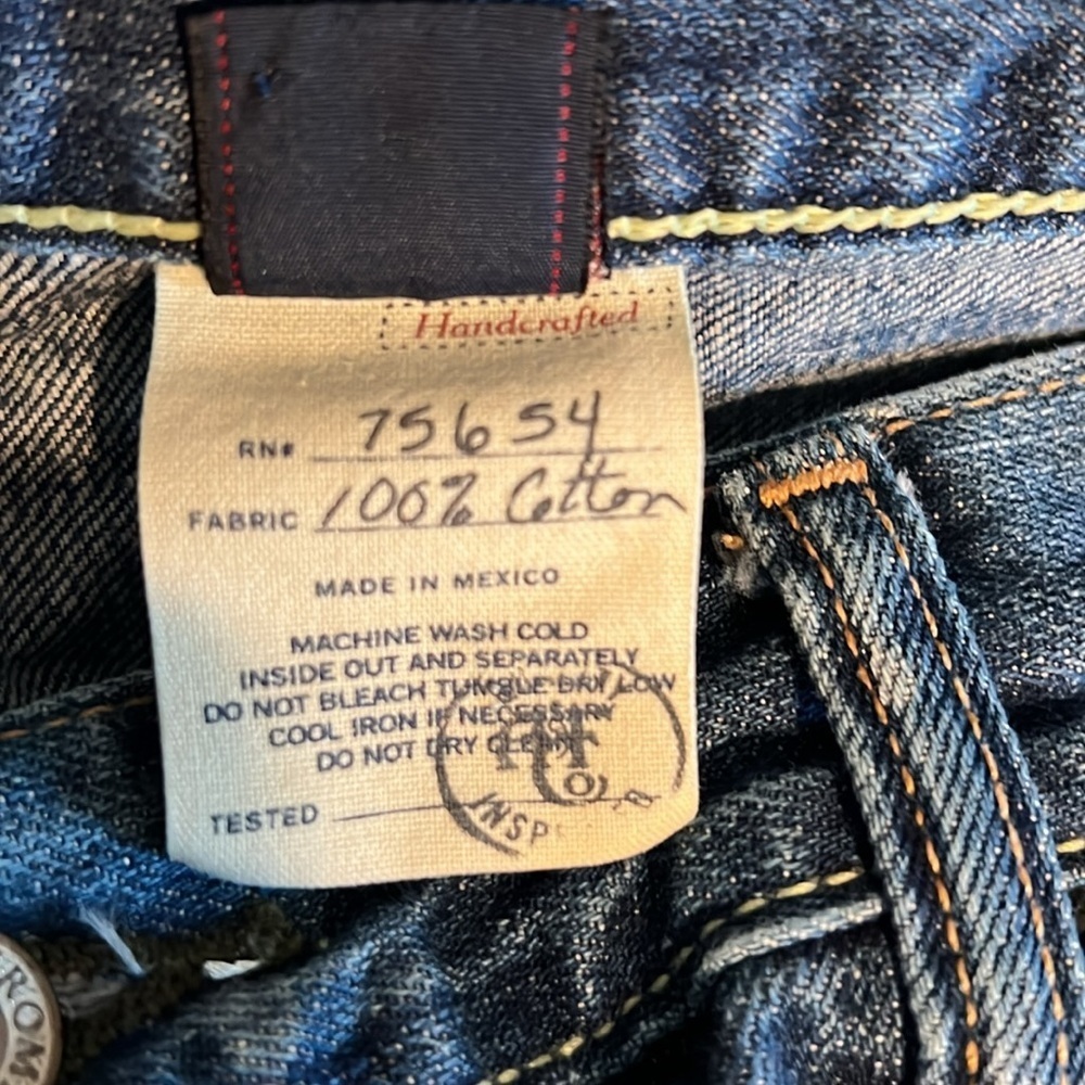 Abercrombie & Fitch Men’s Button Fly Distressed Jeans Paint Splatter Low Rise 34 - Picture 12 of 12